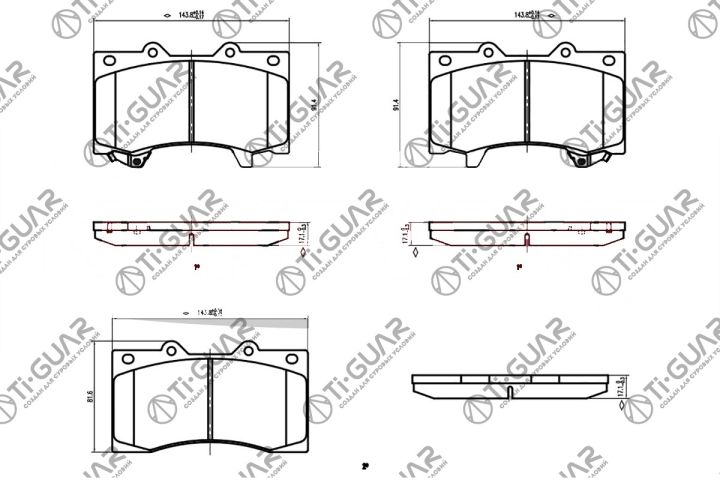 Тормозные колодки TG-0555/PN0555* Ti·GUAR Тормозные колодки TG-0555/PN0555* Ti·GUAR